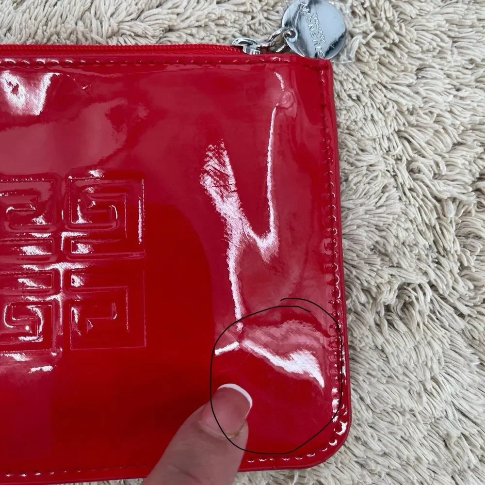 Givenchy Red Patent‎ Leather Coin Pouch Bag 6x4.2